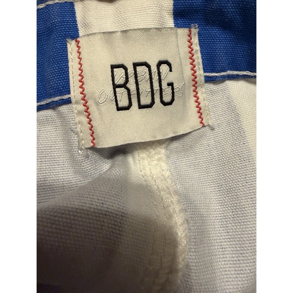 BDG Joey Striped Straight Leg Pants Blue White Wide Crop Sz 28 Urban Out NWT - Picture 8 of 11